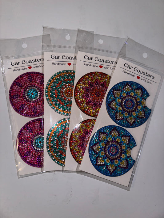 Diamond art car coasters