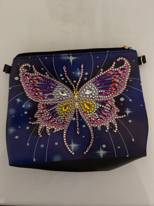 Diamond art butterfly handbag